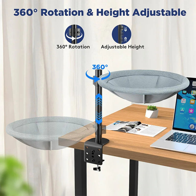 Suspended Table-clamping Cat Climbing Frame Can Be Adjusted Height 360 Degrees Rotated Load Capacity 20kg Pet Nest Products