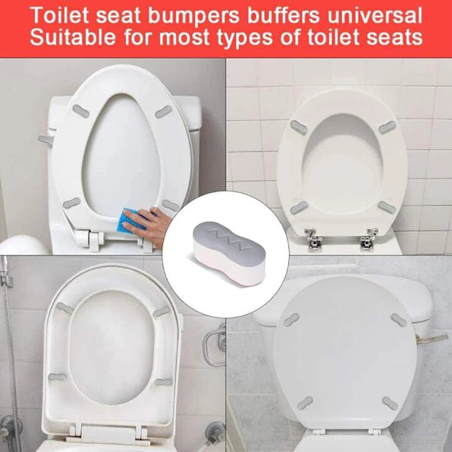 4PCS Universal Toilet Seat Protector Pads - Non-Slip Strong Adhesive Cushioned for Bidet, Elderly & Pregnancy Bathroom Safety Ac