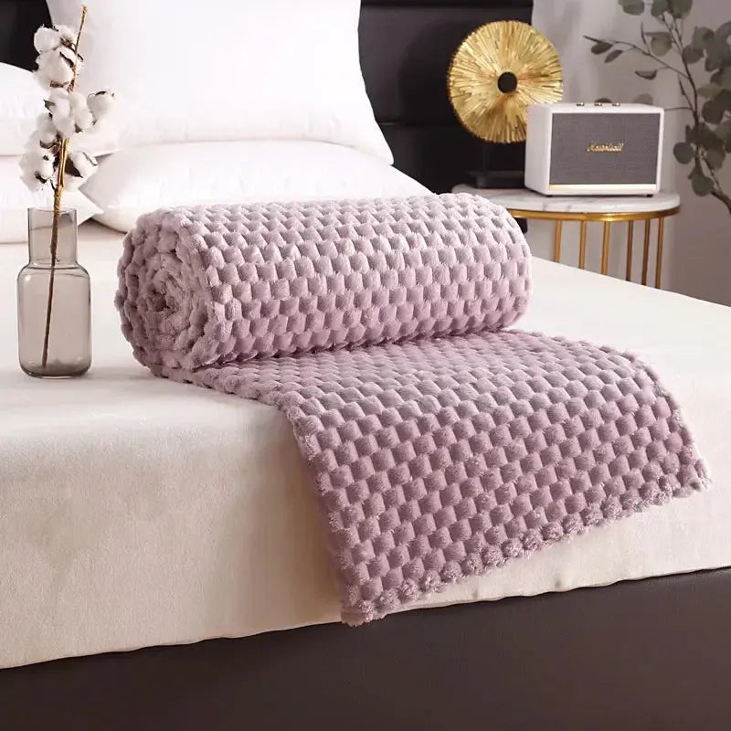 Super Ultra Soft Flannel Fleece Blanket Large Fluffy Warm Throw Over Bed Sofa Settee for Sofa/Couch/Bed Throw /Single Size Gray