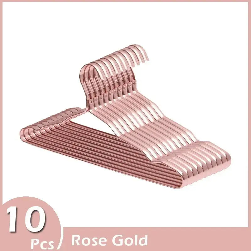 10-Pack Luxury Gold-Plated Metal Hangers Non-Slip Wide Shoulder Design for Coats/Blazers/Dresses Rustproof Wardrobe Organizers