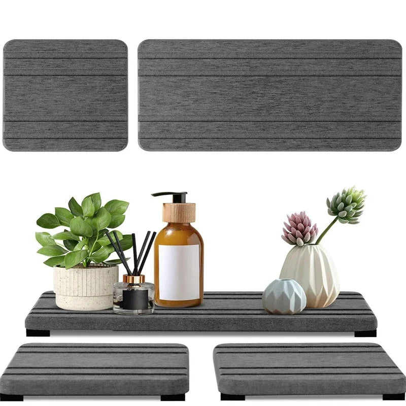 Large Water Absorbent Stone Tray Dry Tidy Diatomaceous Earth Sink Tray Instant Dry Sink Sponge Hand Soap Holder Bathroom