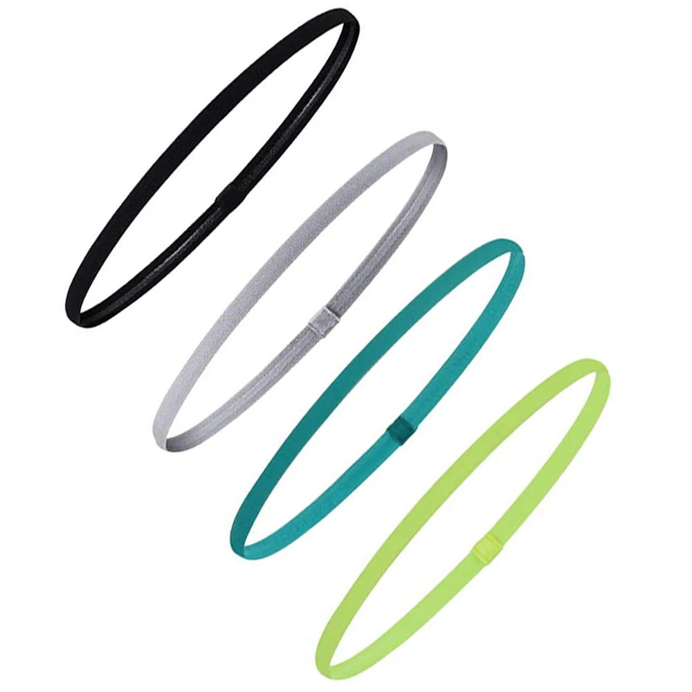 4 Pcs Thick Non-Slip Elastic Sport Headbands Women Men Yoga Hair Bands Girls Anti-slip Elastic Workout Sweatband Sport Hairband