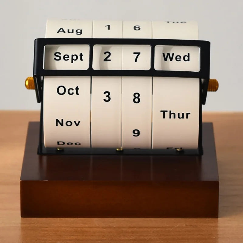 Office Object™ Rotating Wooden Desk Calendar
