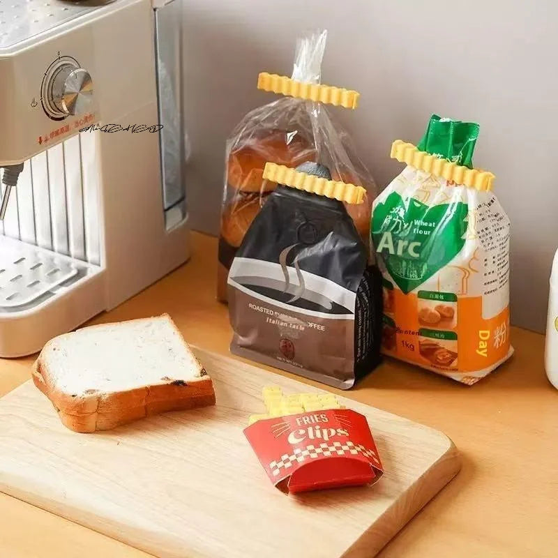 12-Piece French Fry Style Magnetic Sealing Clip Set Snack Bag Food Storage Box Seasoning Container with Clip for Kitchen