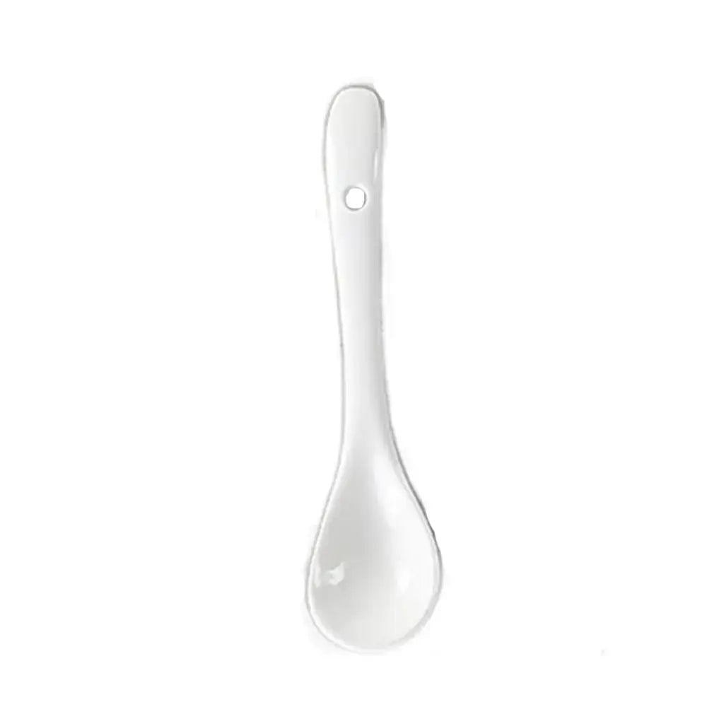 White Long Handle Spoons Tea Honey Supplies Creative Mini Seasoning Spoon Ceramic Stirring Spoon Tea Coffee