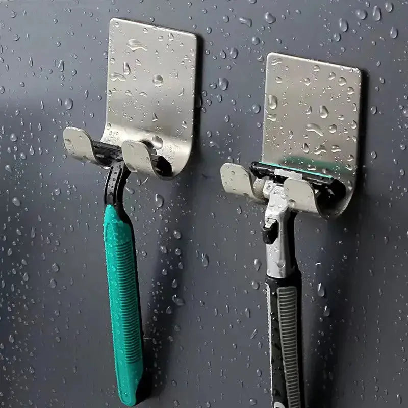 Bathroom Stainless Steel Razor Holder Storage Hook Wall Men Shaving Shaver Shelf Punch Free Razor RackBathroom Accessories