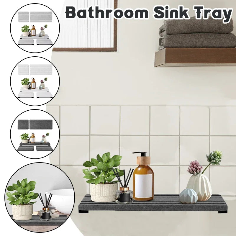 Large Water Absorbent Stone Tray Dry Tidy Diatomaceous Earth Sink Tray Instant Dry Sink Sponge Hand Soap Holder Bathroom