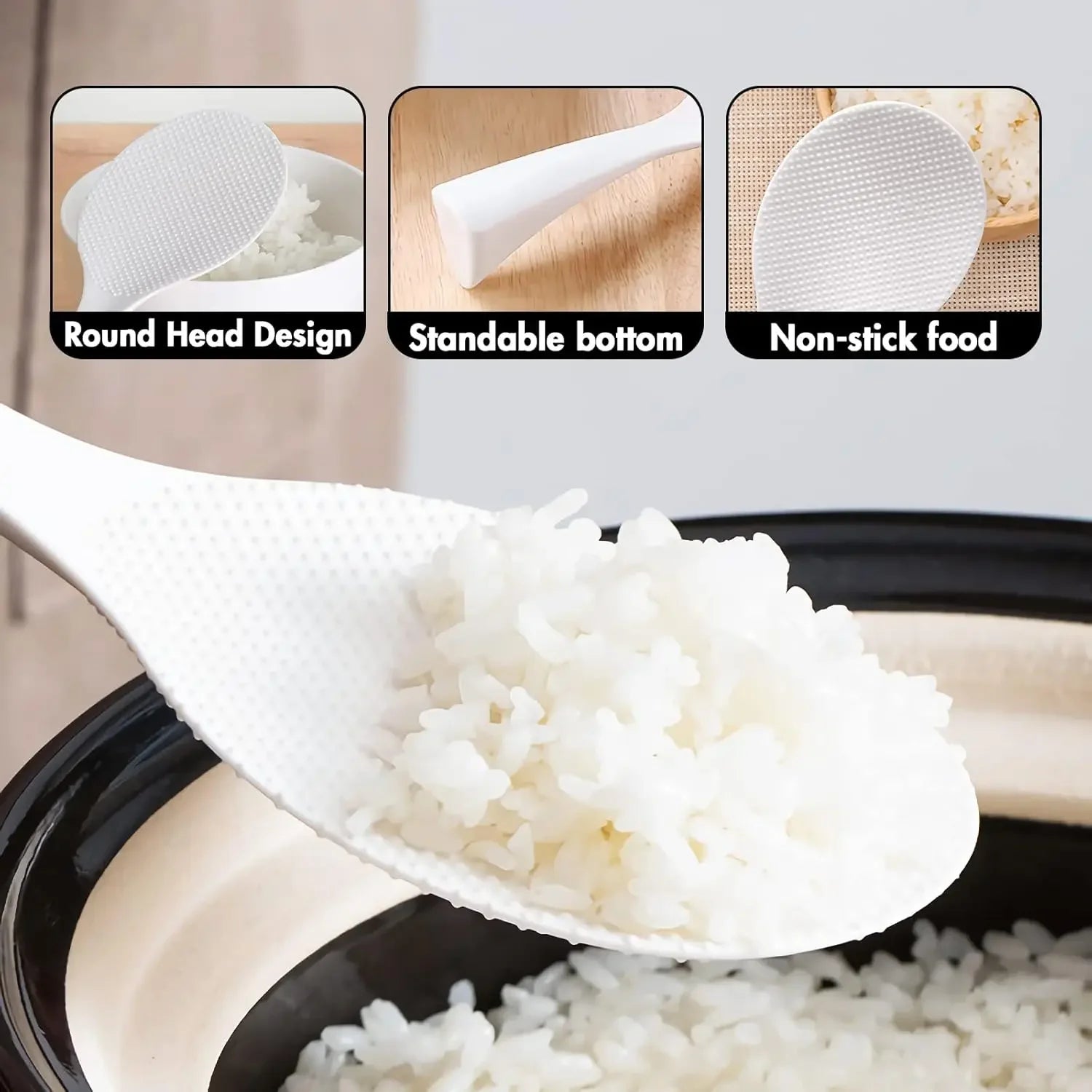 Vertical rice spoon, non-stick rice, household food-grade rice cooker, rice spoon for eating, standing spatula