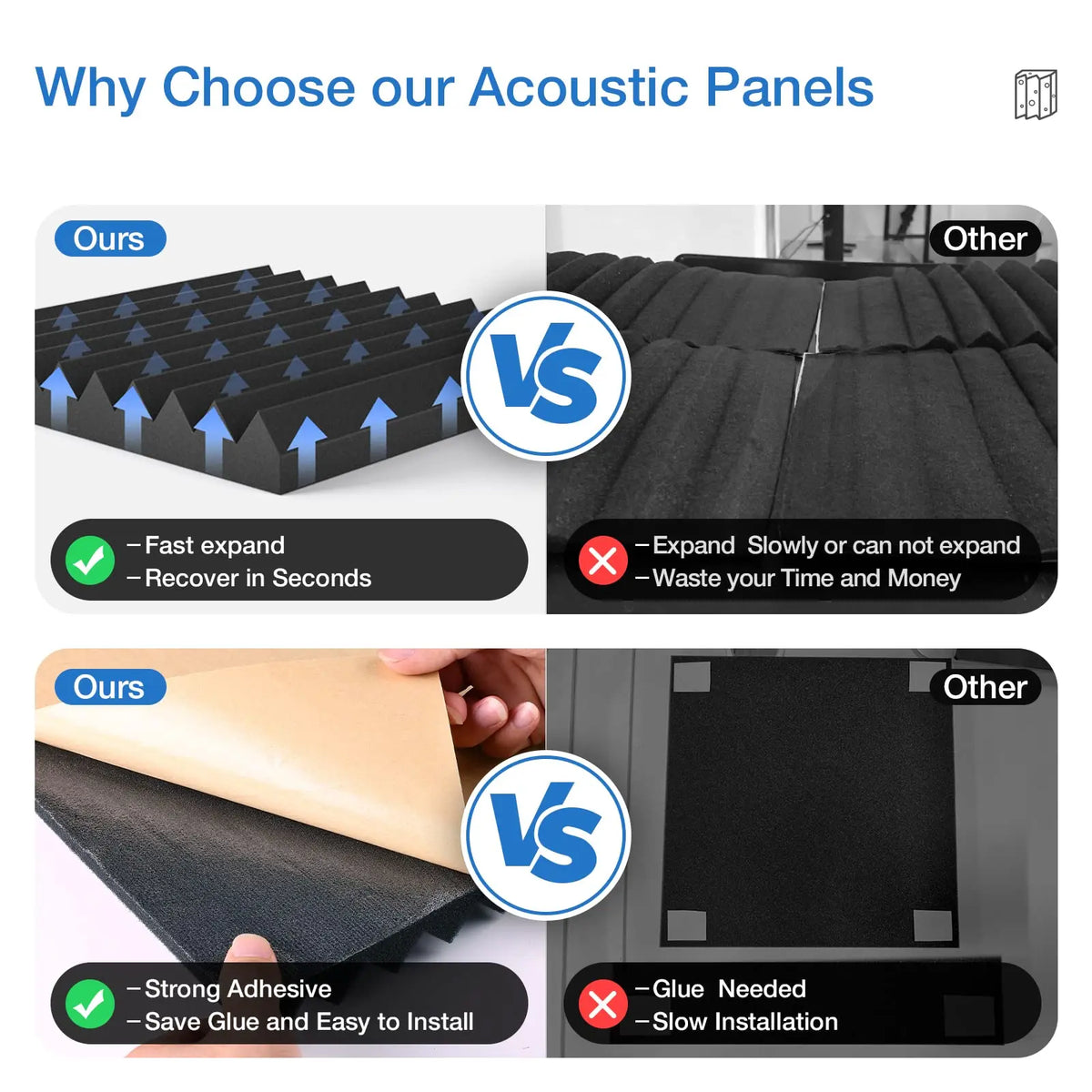 Office Object™ Acoustic Foam Panels (12 Packs)