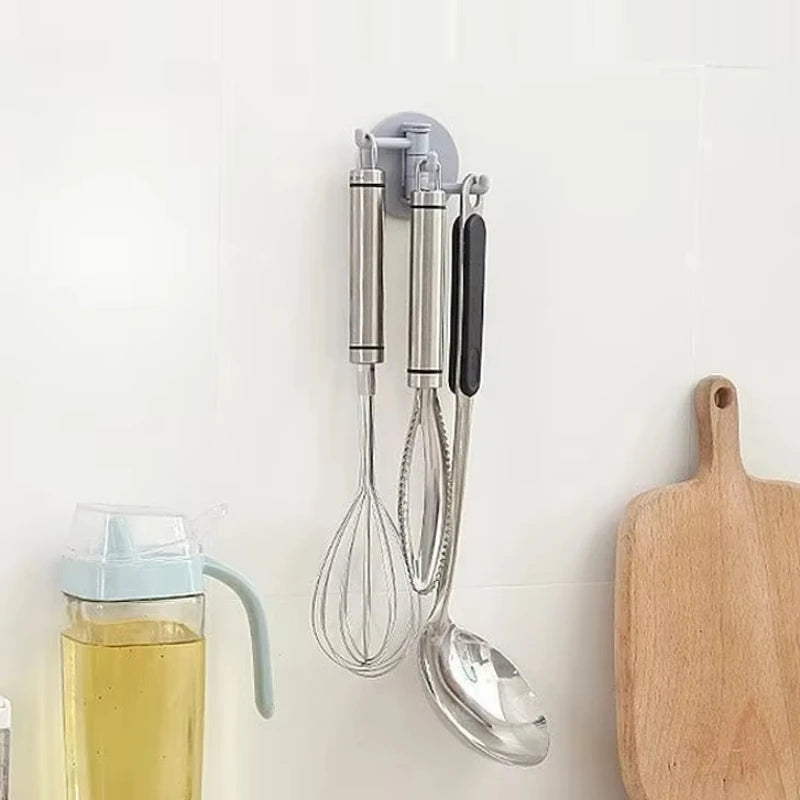 Seamless Adhesive Hook Rotatable Strong Bearing Stick Hook Kitchen Wall Hanger Bathroom Kitchen Supplies