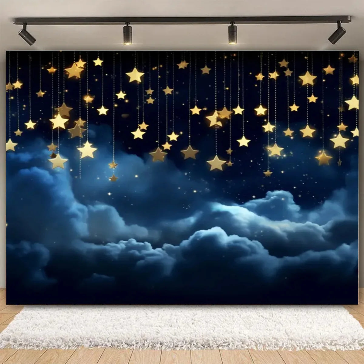 Stars Starry Dark Sky Night Universe Space Earth Planet Backdrop Customized Moon Milky Way Star Baby Birthday Background Photo