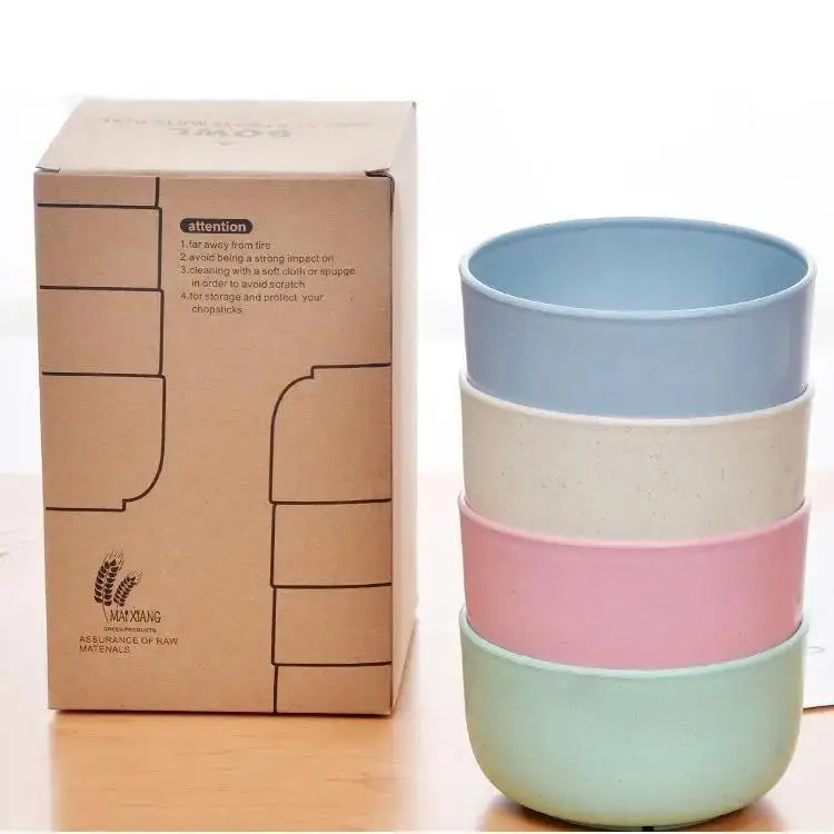 4 Pcs of Rice Bowls Creatively Thickened Food Grade Anti Drop Seasoning Bowls Household and Student Dormitory Portable Tableware