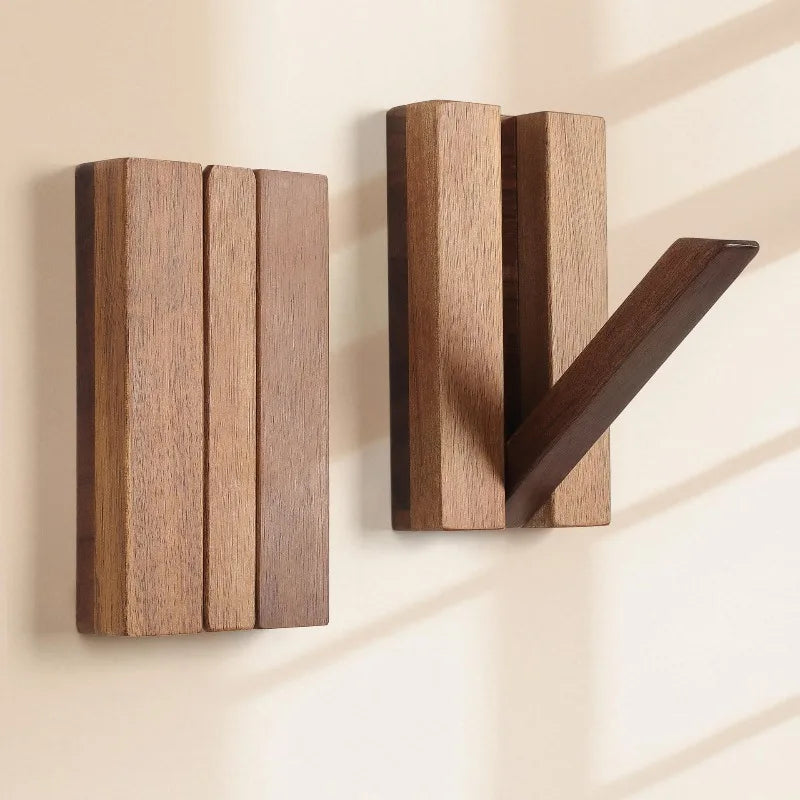 2pcs Solid Wood Piano Key Hooks, No Need for Drilling, Wall Entrance Coat Hooks, Door Rear Clothes Hangers