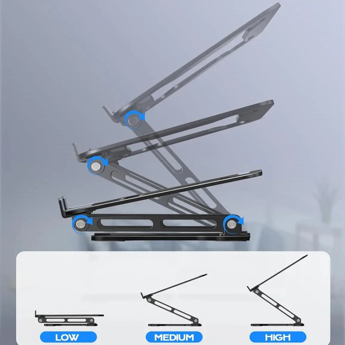 Phone Tablet Stand Adjustable Aluminum Alloy laptop Tablet up to 17 "Laptop Portable Folding stand Cooling stand support