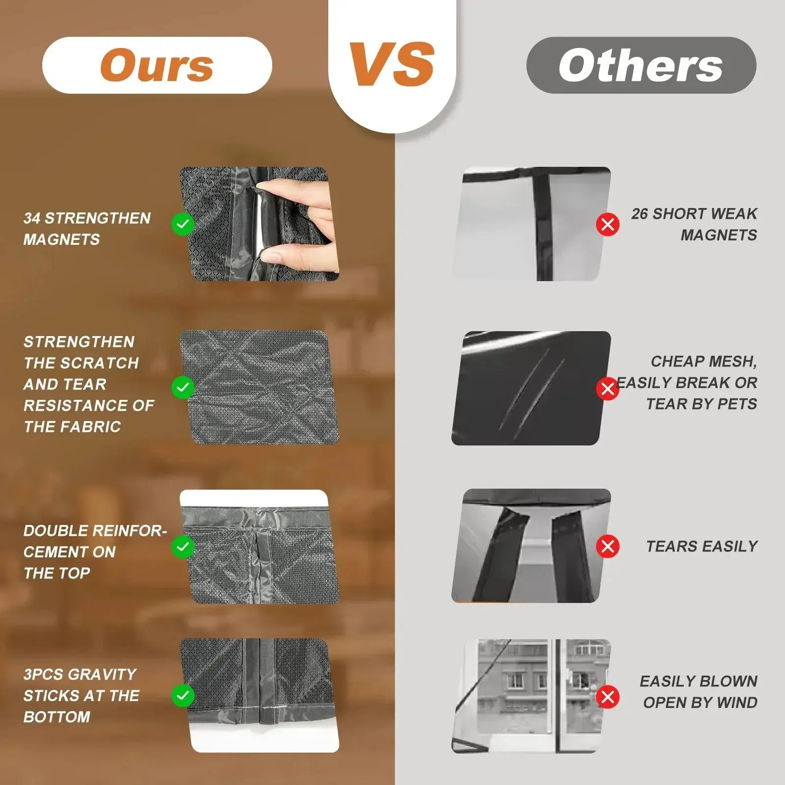 Waterproof Door Screen Coldproof Thicken Door Cutain with Cotton Warm Self-Closing Magnetic Screen Door in Winter for Household