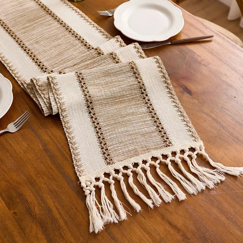 New Multi-Color Table Runner Nordic Hollow Tassel Tablecloth Table Decoration Home Coffee Table Shoe Cabinet Cover Towel