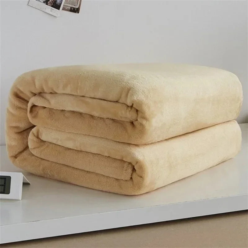 Flannel Coral Fleece Blanket Polyester Black Color 5 Size Mink Throw Sofa Cover Plaid Sheet Soft Blankets On The Bed