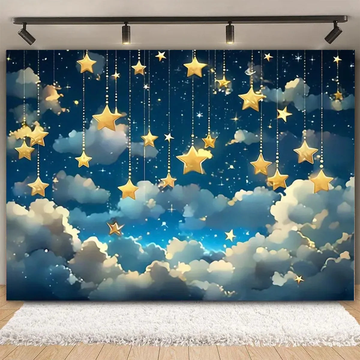 Stars Starry Dark Sky Night Universe Space Earth Planet Backdrop Customized Moon Milky Way Star Baby Birthday Background Photo
