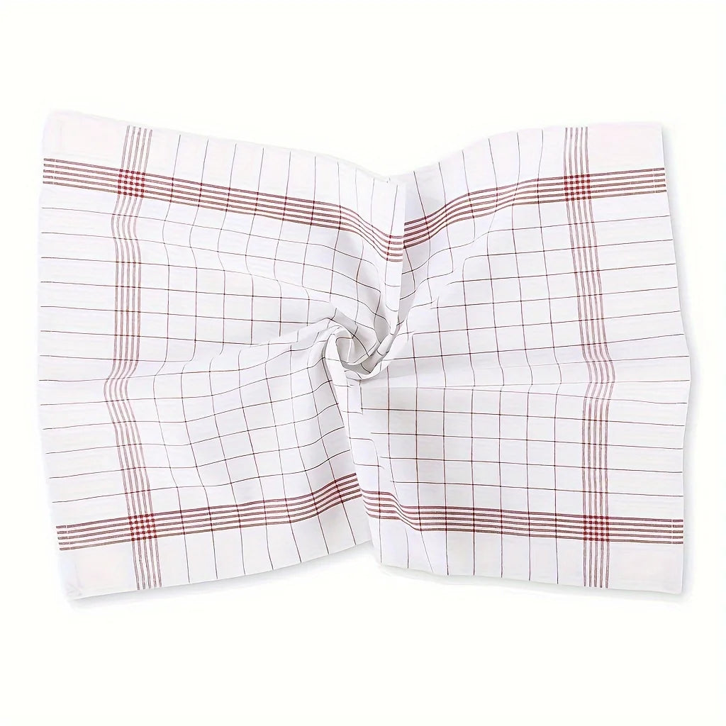 1/5/10pcs Classic Plaid Dish Towel Scouring Pad, Soft Large Size Kitchen Towel, Suitable for Bar and Kitchen Cleaning