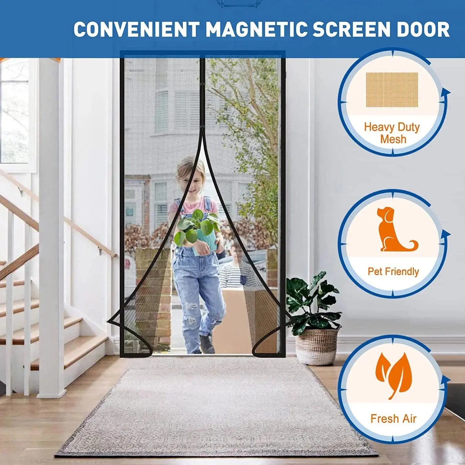 Magnetic Door Curtain Automatic Mosquito Closing Door Screen Net Anti Bug Fly Insect Partition Curtain Mesh Summer Indoor Tools