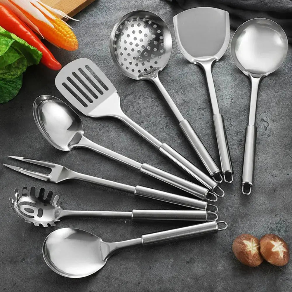 Durable Stainless Steel Wok Spatula Long Handle Kitchen Gadgets Kitchen Cooking Utensil Set Rice Spoon Ladle Cooking Tools