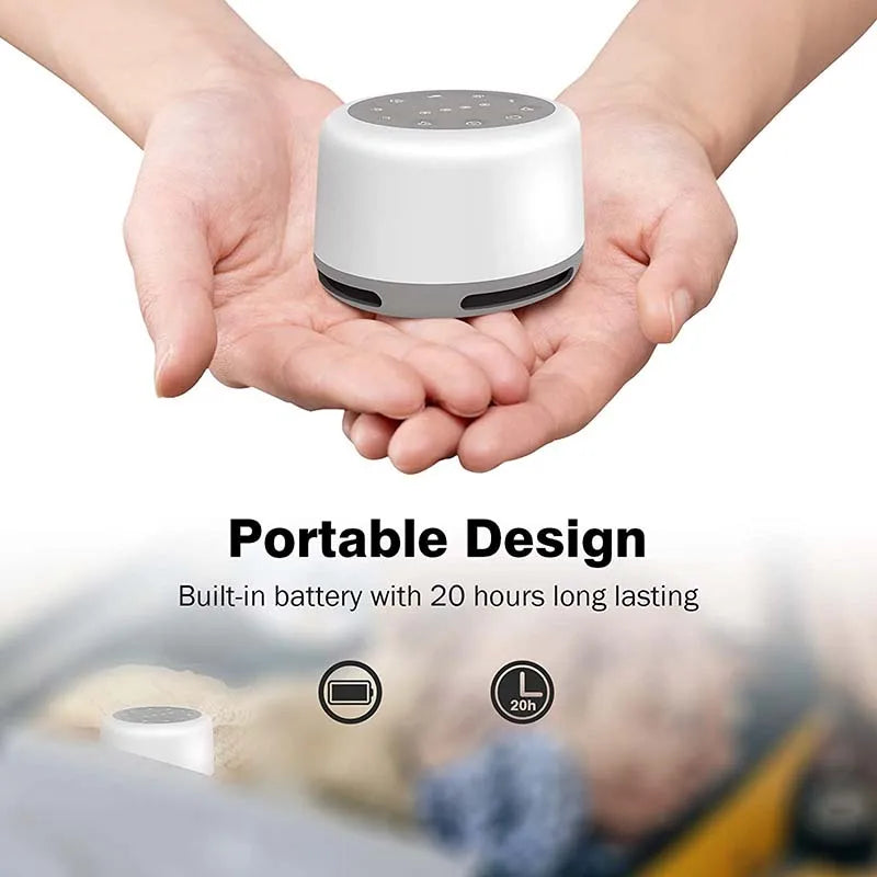 Upgraded Portable White Noise Sound Machine with Mood Light Sleep Sound Therapy with RGB Night Light for Baby