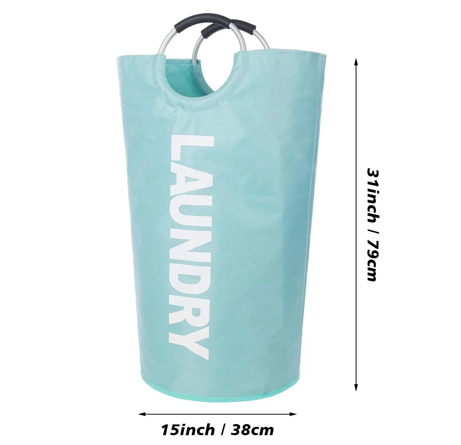 Large Laundry Basket, Laundry Hamper Stands Up Well, Laundry Bag with Padded Handles, Waterproof Clothes Bin Collapsible