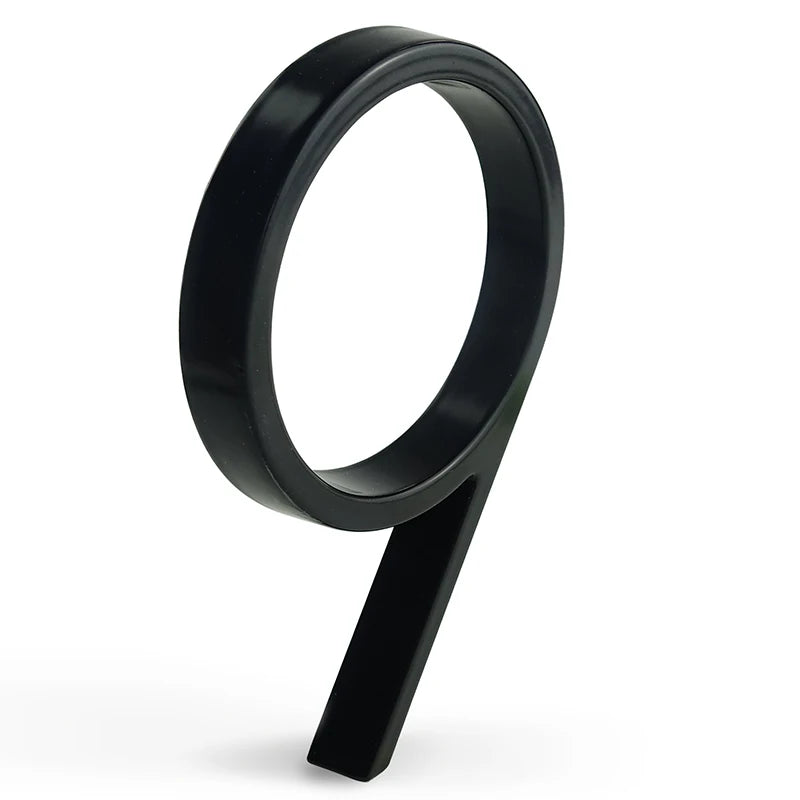 1pc 125mm Floating House Number Outdoor 5 inch Black Zinc Alloy Letter Apartment Door Numbers Mailbox Address Sign #0-9