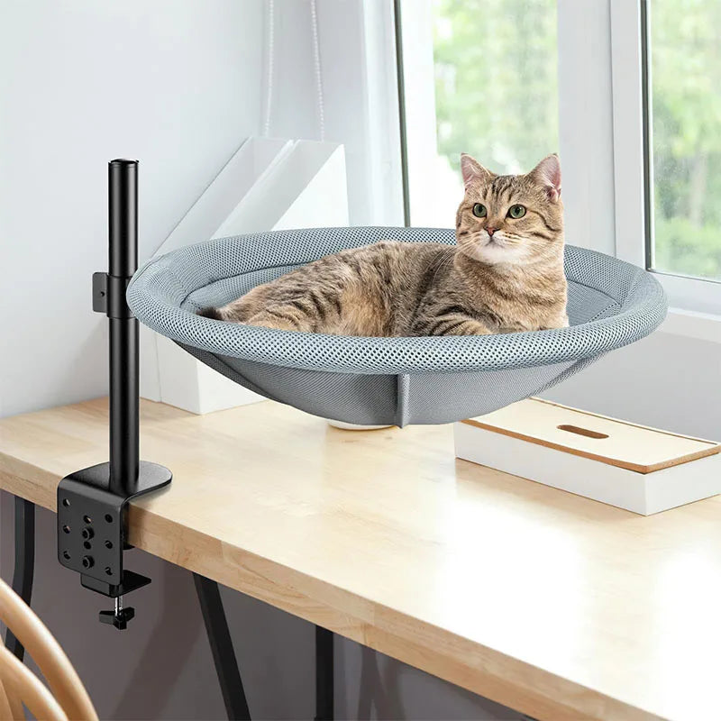 Suspended Table-clamping Cat Climbing Frame Can Be Adjusted Height 360 Degrees Rotated Load Capacity 20kg Pet Nest Products