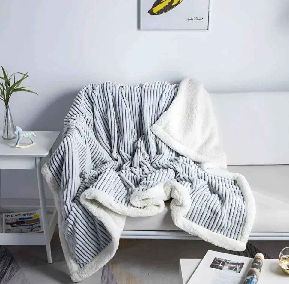 Goodinary® Ribbed Soft Flannel Blanket Goodinary