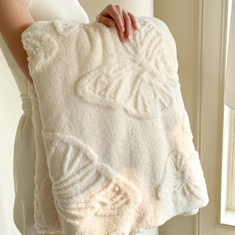 2025 New Winter Flannel Blanket Class A Coral Fleece Blanket Solid Color Office Nap Blanket No Pillowcase