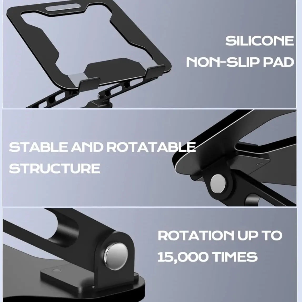 Phone Tablet Stand Adjustable Aluminum Alloy laptop Tablet up to 17 "Laptop Portable Folding stand Cooling stand support