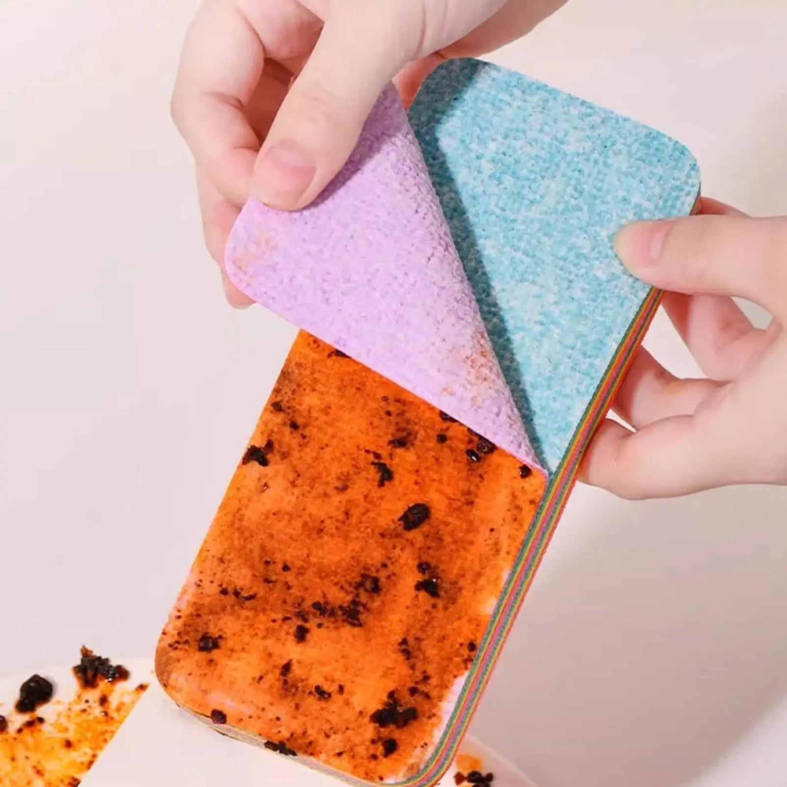 12 Layer Layer Microfiber Cleaning Sponge Cloth Absorbent Dish Towels Peelable Reusable Washing Cleaner Scrub Rags Kitchen Clean