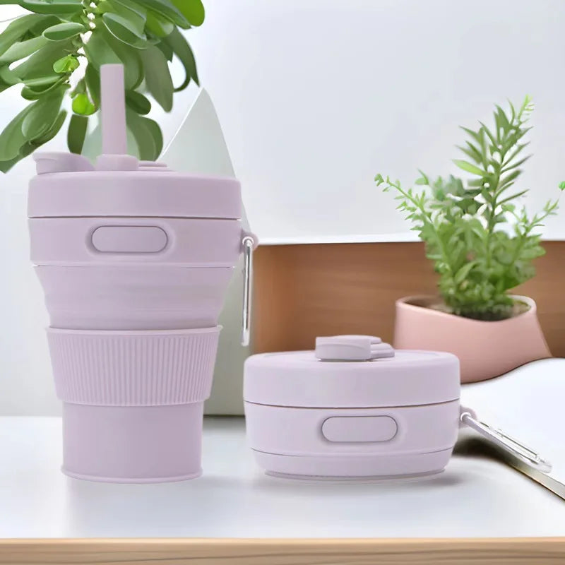 Silicone Folding Cup 450ml Reusable Portable Telescopic Coffee Cups Outdoor Camping Travel Hiking Collapsible Cup Drinkware