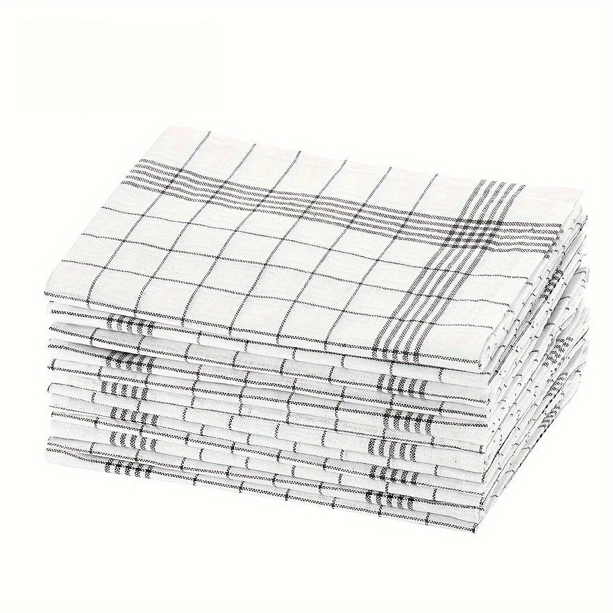 1/5/10pcs Classic Plaid Dish Towel Scouring Pad, Soft Large Size Kitchen Towel, Suitable for Bar and Kitchen Cleaning