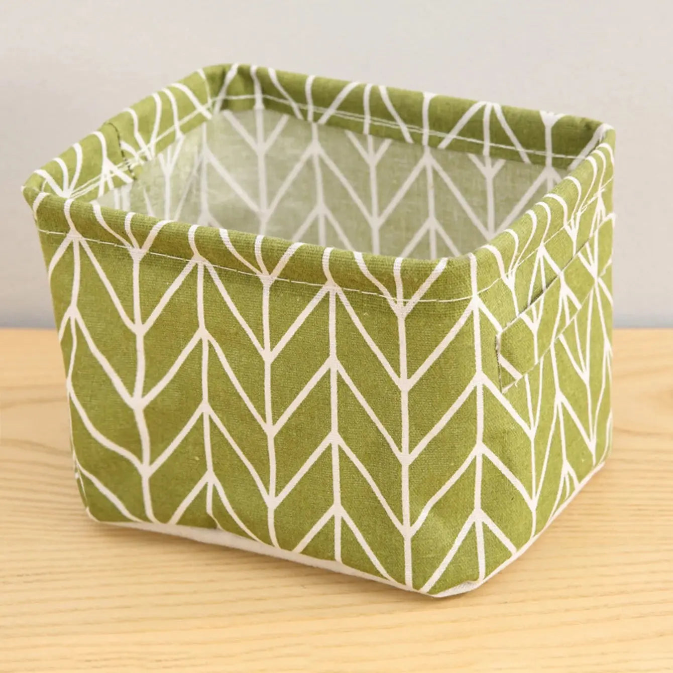 1PC Cotton and Hemp Storage Basket with Handheld Printed Tabletop, Miscellaneous Sorting Cabinet, Small Clothing, Fabric Storage