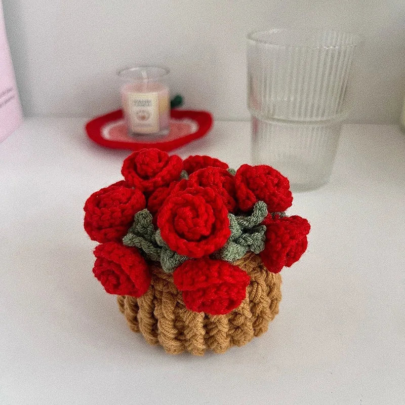Office Object™ Crochet Rose Coasters