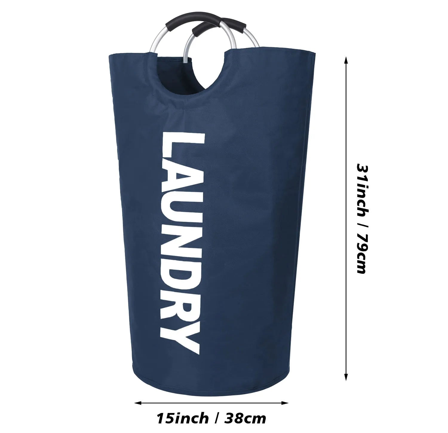 Large Laundry Basket, Laundry Hamper Stands Up Well, Laundry Bag with Padded Handles, Waterproof Clothes Bin Collapsible