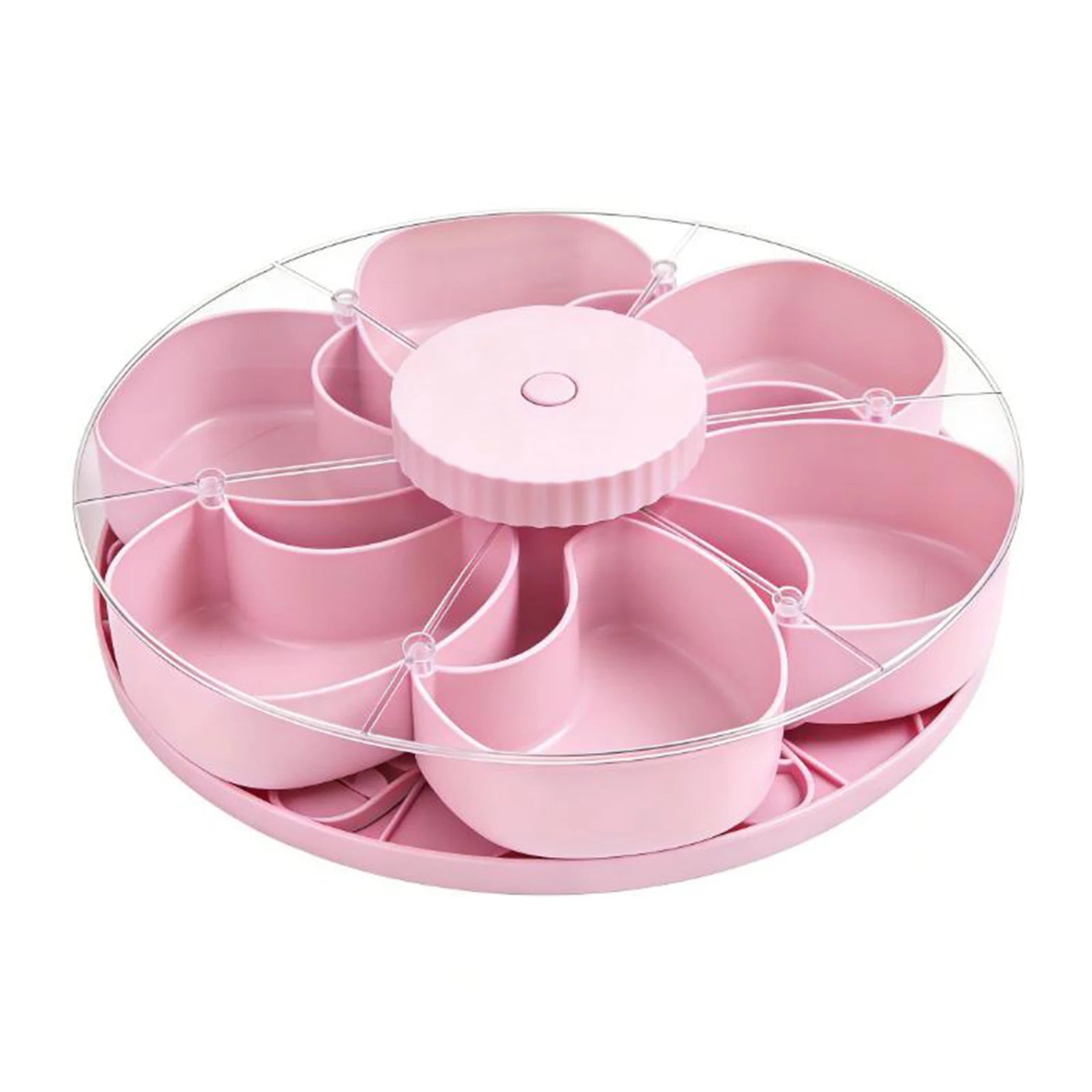 Divided Serving Tray That Spins Creative Household Snacks Storage Rotating Box Portable Fruit And Vegetable Storage Box