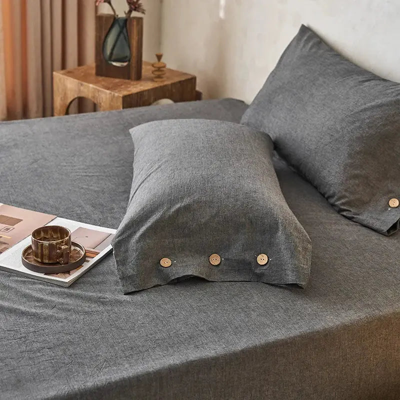 100% Cotton Pillowcase 2pcs Solid Color Pillow Cover Bedding Decorative Pillow Case PillowCase Cover Nordic Sling cushion covers