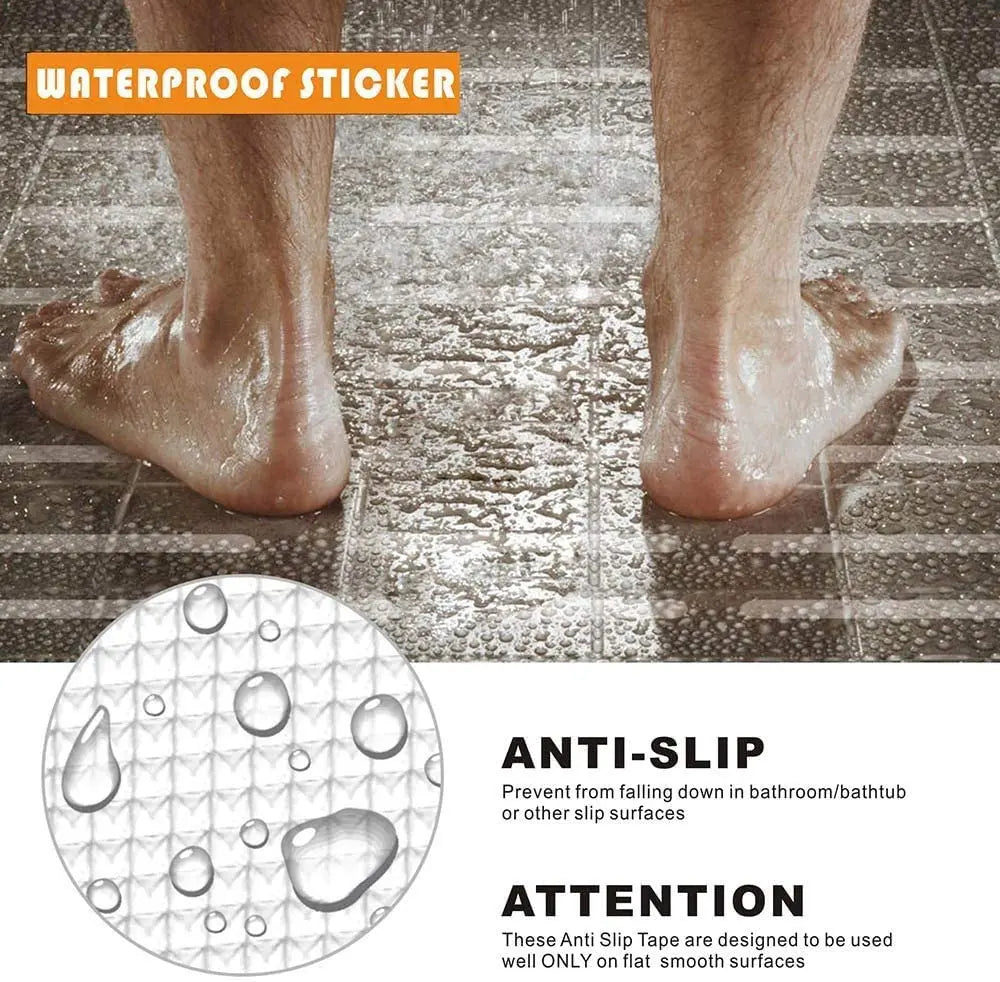 24pcs Anti-Slip Strips Safety Shower Treads Stickers Bathtub Non Slip Stairs Step Appliques Anti Skid Tape for Shower Tub Floor