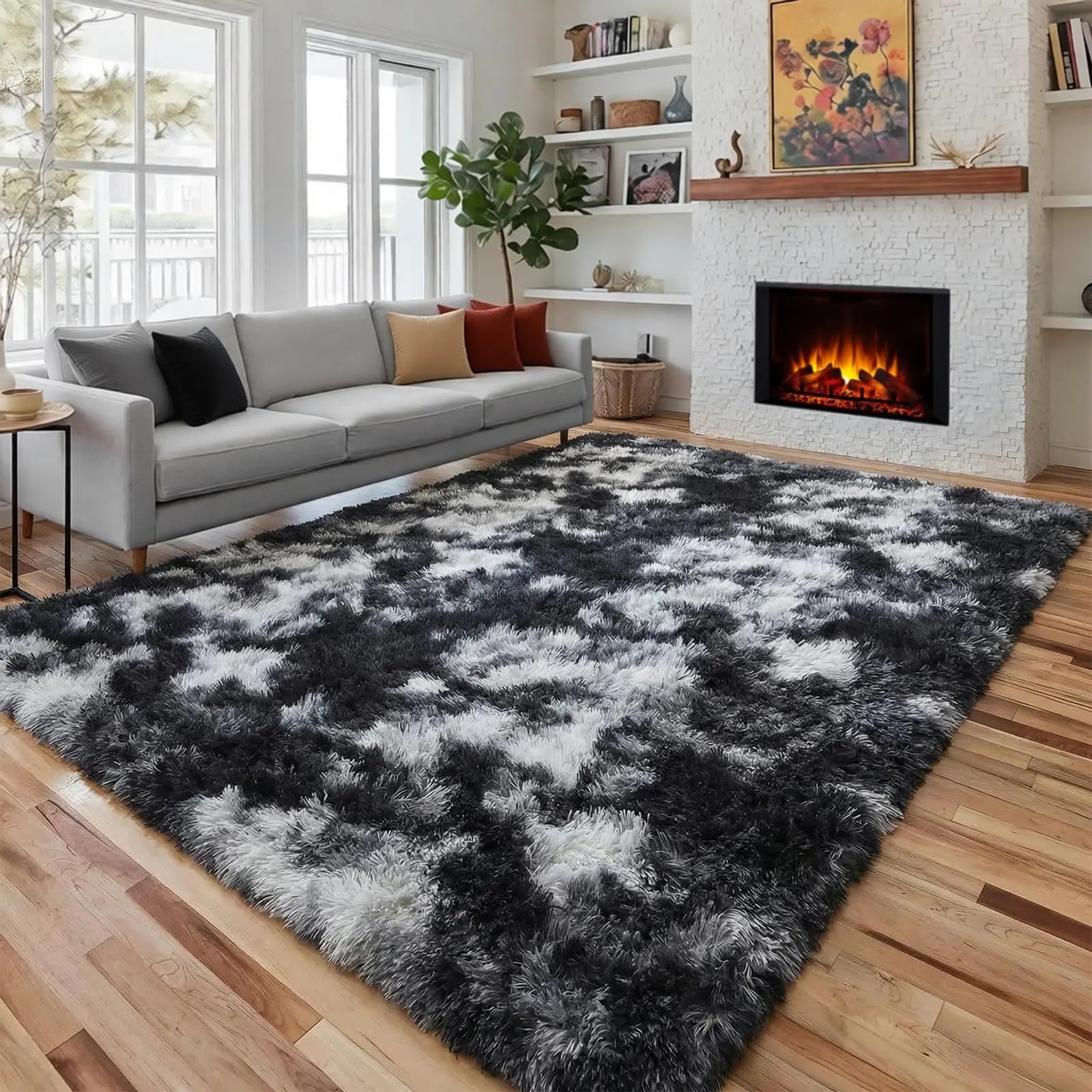 Nordic Fluffy Area Rug | Long Hair Bedroom Carpet | Soft Floor Mat