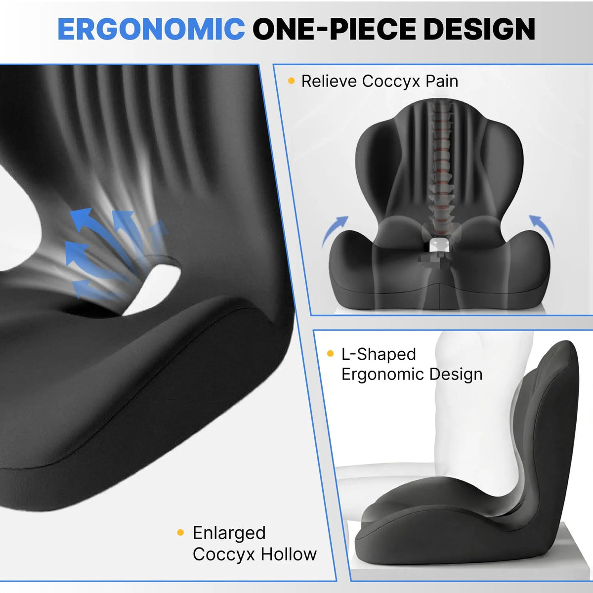 Goodinary® Memory Foam Seat Cushion Contoured Sitting Pad