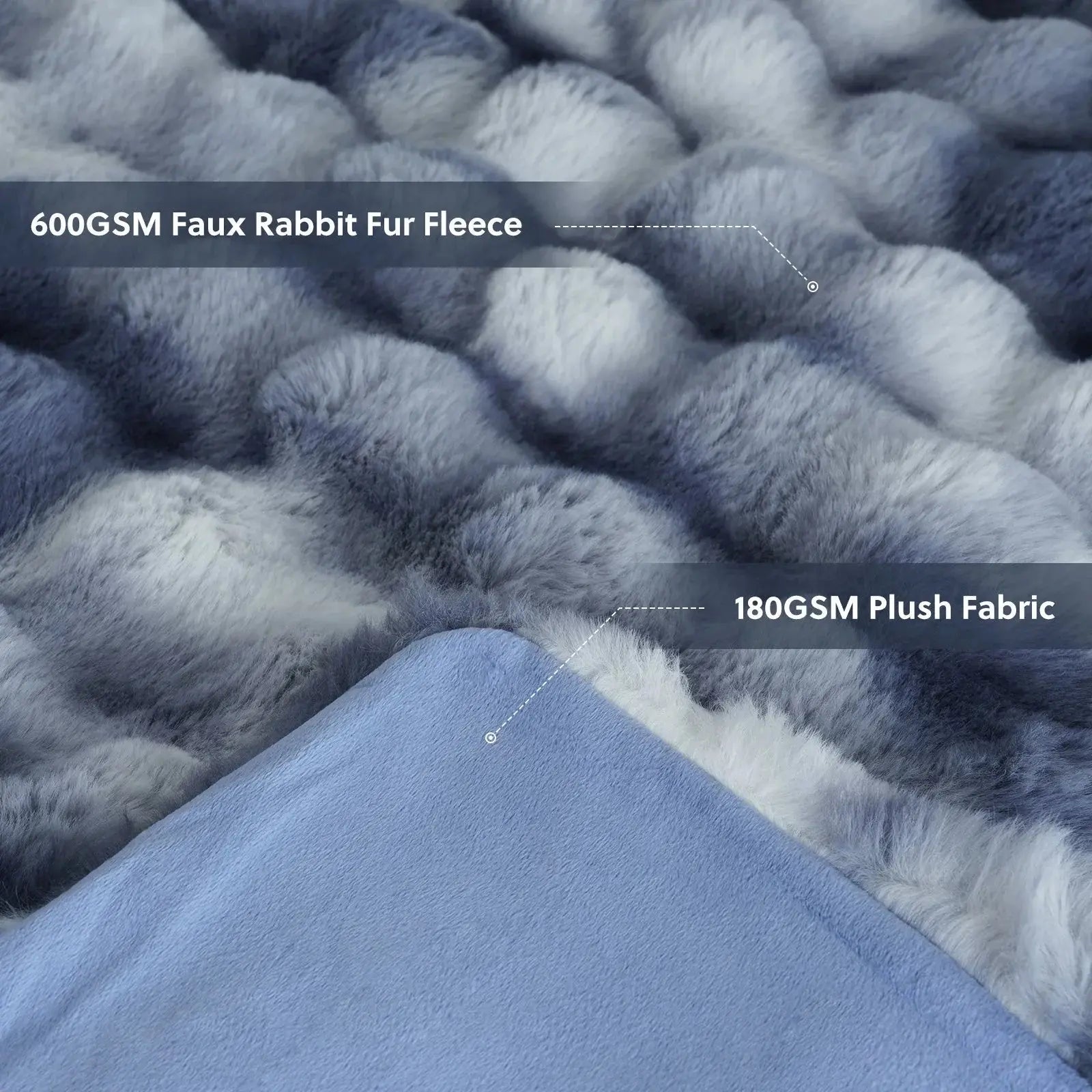 Goodinary® Luxury Tie Dye Faux Rabbit Fur Blanket Goodinary