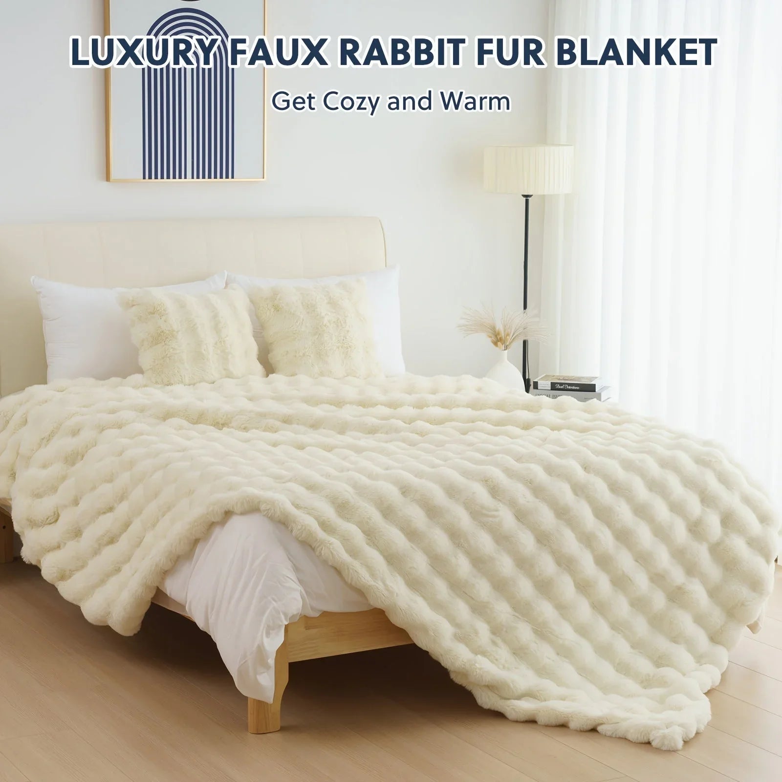 Goodinary® Luxury Tie Dye Faux Rabbit Fur Blanket