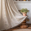 Goodinary® Boho Tassel Cotton Linen Curtains Set (2pcs) Goodinary