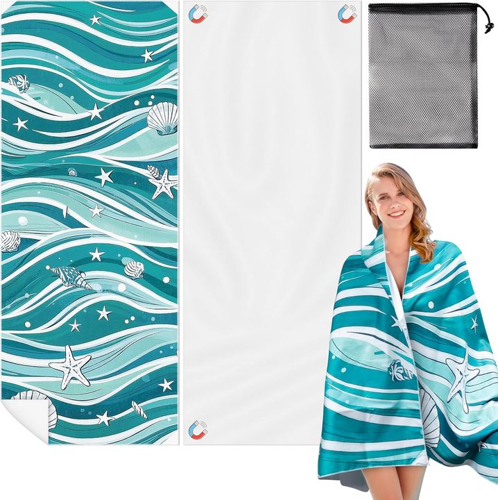 Premium Summer Beach Towels Quick Dry Woven Microfiber with Abstract Pattern