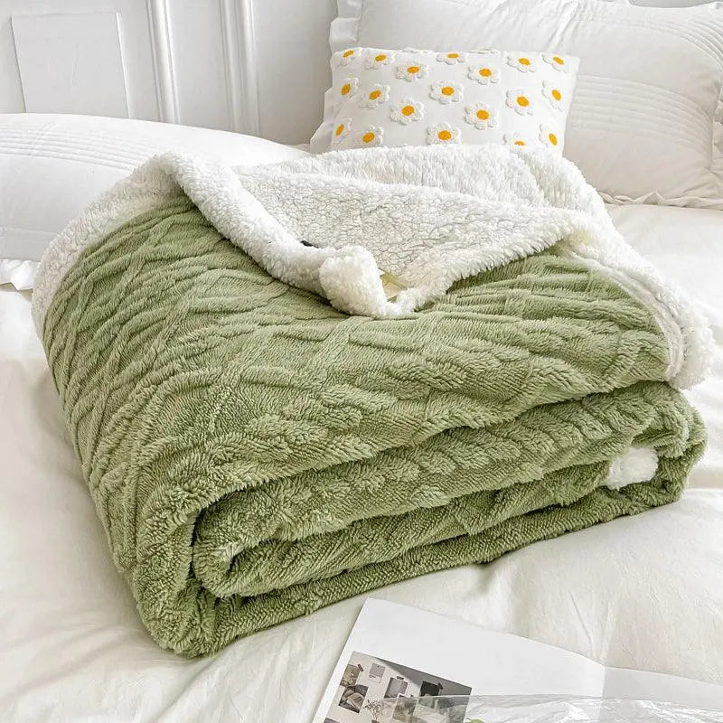 Goodinary® Soft Woolen Blanket with Lamb Velvet Goodinary