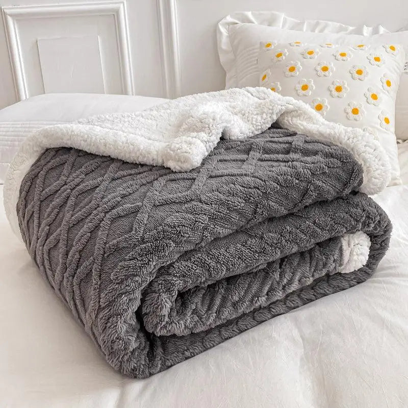 Goodinary® Soft Woolen Blanket with Lamb Velvet Goodinary