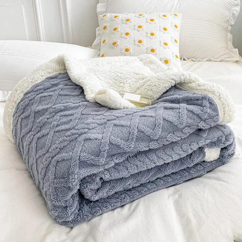 Goodinary® Soft Woolen Blanket with Lamb Velvet Goodinary